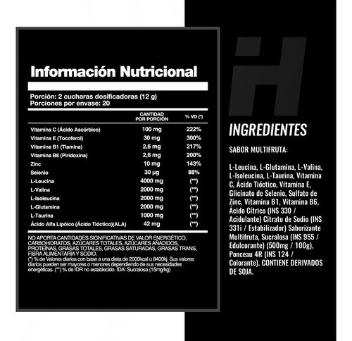 Bcaa Best Hochsport Aminoácido Ramificado2:1:1 240g Multifru Sabor Multifruta