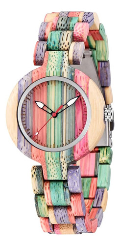 Relojes De Madera Para Mujer, Hechos A Mano, Coloridos Reloj