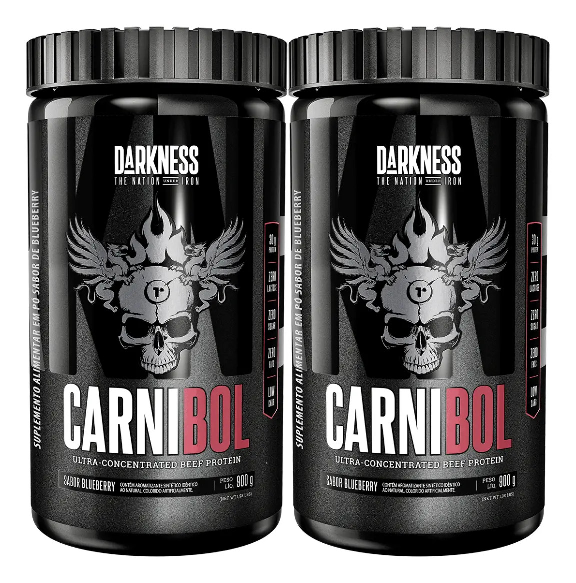 Kit Proteína de Carne Darkness Carnibol 900g em Pó Chocolate