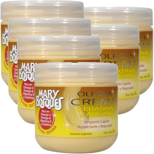 Mary Bosques Oleo Keratina Y Argan En Crema Pote 200g Kit X6