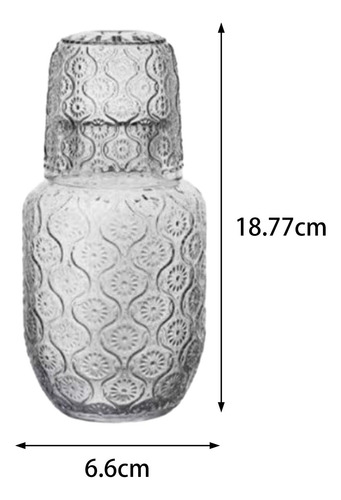 Jarra De Cristal De De Noche Con El, Y El Vaso Transparentes