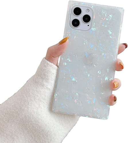 Cocomii Square Phone 12/12 Pro Case Square Pearl Glitter Sli