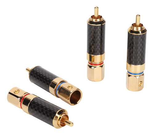 Conector De Sonido De 4 Piezas, Fibra De Carbono, Chapado En