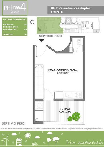 Imagen 3 de 9 de Departamento Con Terraza 2ambientes - Coghlan
