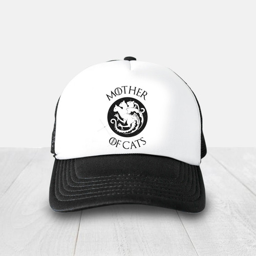 Gorra Mother Of Cats  Negro Con Blanco