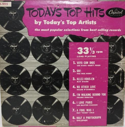 Today's Top Hits By Today's Top Artists Lp 10 Usa
