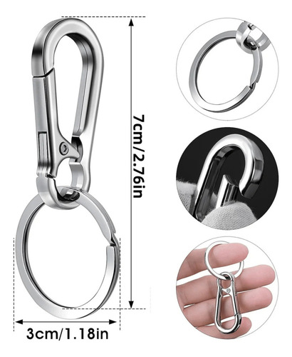 Llavero De Metal Con Forma De Mosquetón Con Clip De Mosquetó