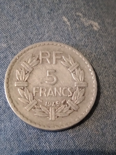 Francia 5 Francos Año 1949 Aluminio Km# 888b Vf