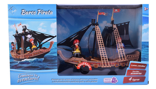Imagen 1 de 8 de Set De Pirata Con Barco A Pila Tipo Playmobil