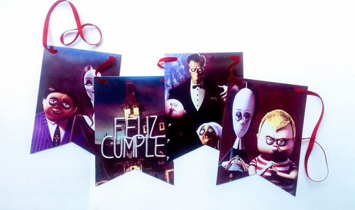 Banderin Feliz Cumpleaños Los Locos Addams