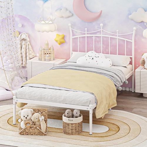 Base De Cama Weeho Individual C/cabecera De Princesa White