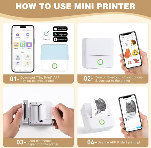 Mini Impresora Digital De Lujo Bluethoot