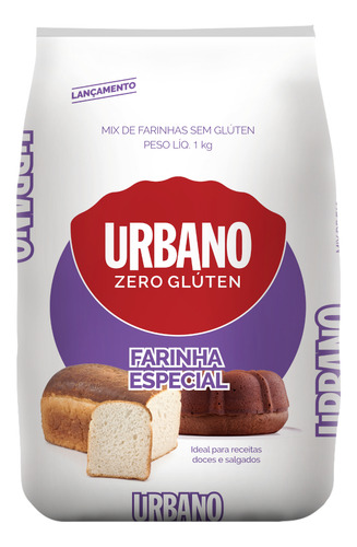 Mix Farinha Especial Pão E Bolo 1kg Urbano Vegan Sem Glúten 