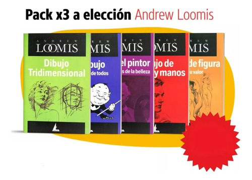 Pack 3 Libros - Dibujo De  Loomis A Elección Con Descuento