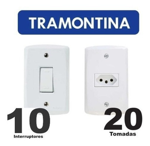 Kit 20 Tomadas 10a + 10 Interruptores Tramontina Lux Oferta