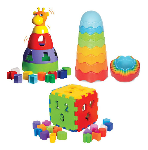 Brinquedos Educativos 1 Ano - Girafa, Cubo E Torre