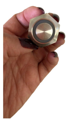 Botão Start Pulso Universal 22mm Inox Led 12v S/ Trava Verme