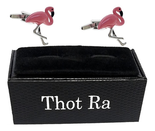 Imagen 2 de 4 de Mancuernillas Thot Ra Flamenco Flamingo Ave Gemelos G-100
