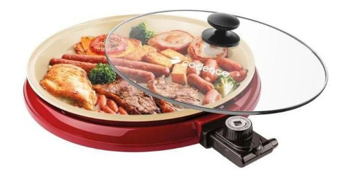 Grill Elétrico Multiuso Cadence Ceramic Pan Vermelho 127v