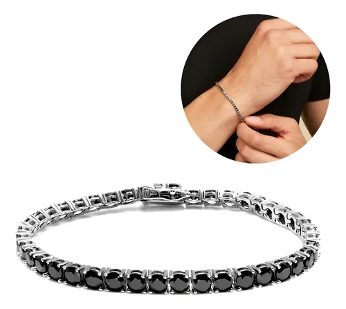 Pulseira Riviera Masculina Cravejada Em Zircônias Joia Luxo