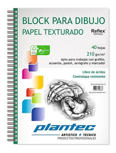 Block De Hojas Para Dibujo Plantec - Texturado A5 Anillado