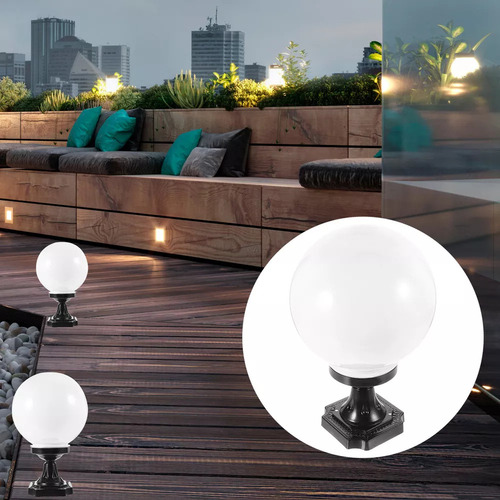 . Lámpara Con Cabezal De Columna Para Jardín, Esfera