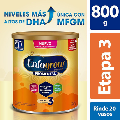 Leche De Crecimiento Enfagrow Etapa 3, Lata 800 G