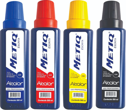 Tinta P/ Cartaz Da Metiq Alcolor 500ml 2 Vermelhas Cor Vermelho