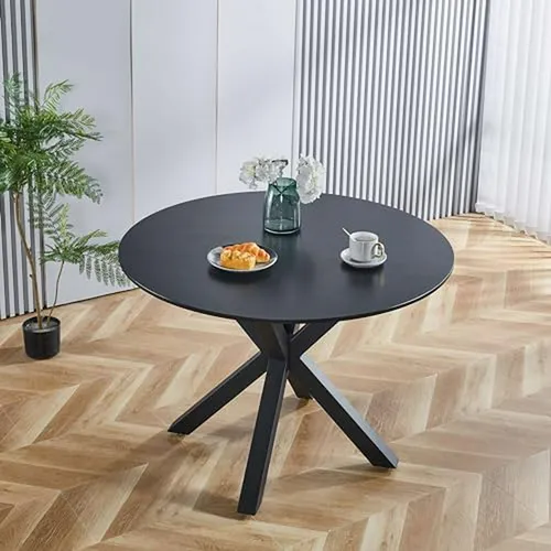 Mesa Redonda 47'' Para 4 6: Comedor Moderno Madera-metal