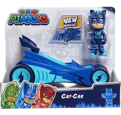 Pj Masks - Boneco Menino Gato E Veiculo - Pjmasks Multikids