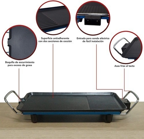 Imagen 3 de 6 de Parrilla Asador Grill Rca Rc-45 Antiadherente