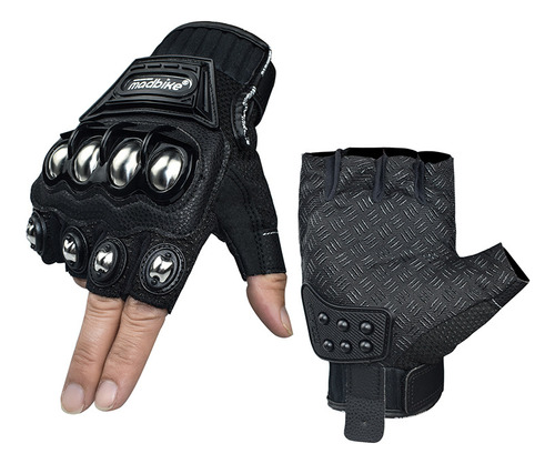 Guantes De Moto De Medio Dedo De Acero Con Nudillos De Direc