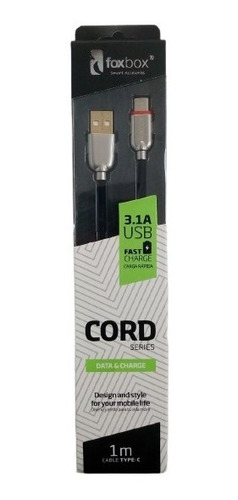 Cable Datos Ficha Tipo C Foxbox Cord Carga Rapida 3.1a 