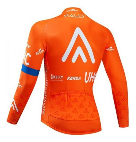 Campera Ciclismo Talle L Team Rally Naranja C/bolsillos Ny