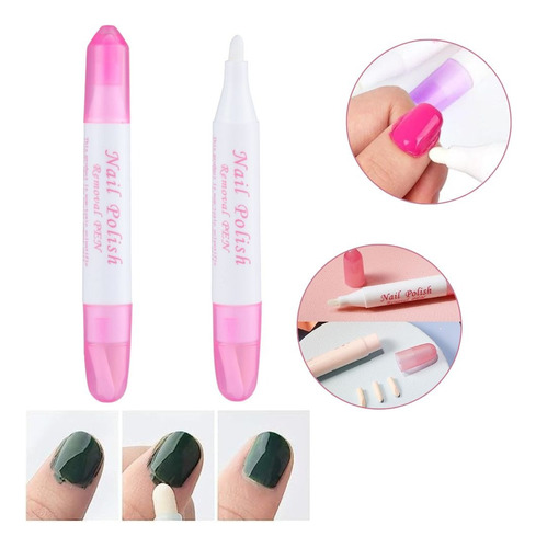 Lapiz Corrector De Esmalte Recargable 4 Puntas Uñas Nail