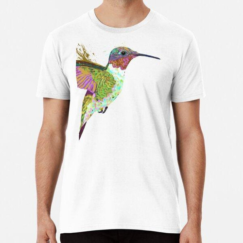 Remera Pájaro Colibrí Volador Colorido Algodon Premium