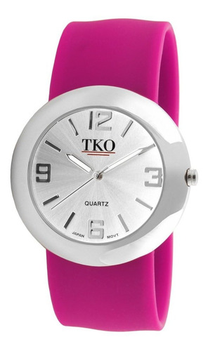 Reloj Mujer Tko Tk614-sfs Cuarzo 40mm Pulso Rosado En Caucho