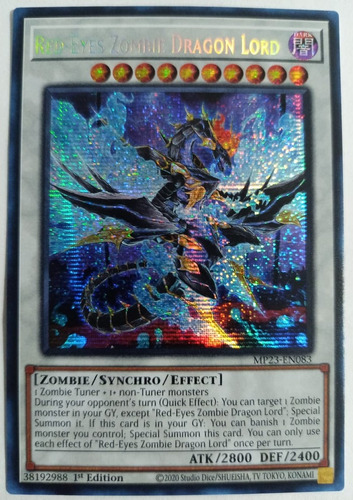 Red-eyes Zombie Dragon Lord - Prismatic Secret Rare Mp23