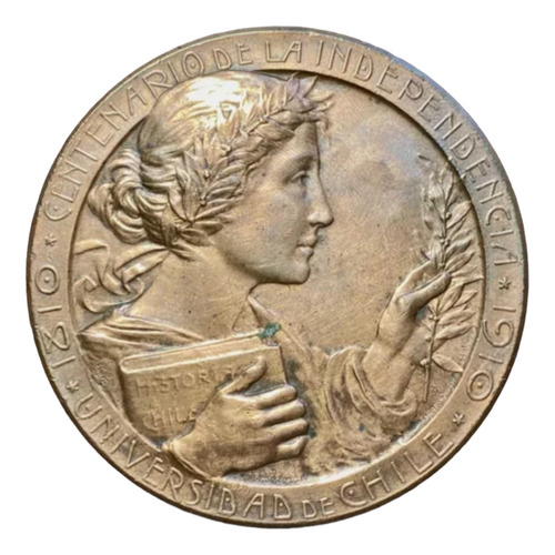 Antigua Medalla Centenario De La Independencia De Chile 1910