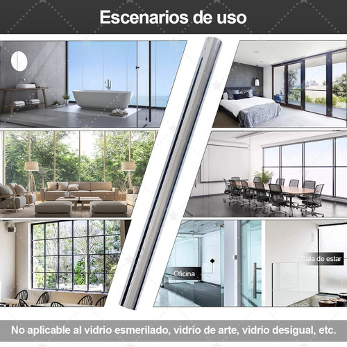 Película Espejo Privacidad Para Ventana Antirayas 10m X 50cm