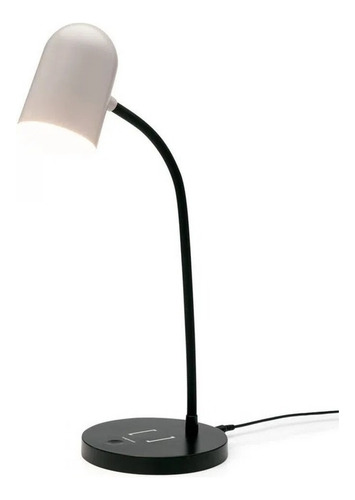 Luminária De Mesa Office Com Carregador Sem Fio Imaginarium Cor Da Cúpula Branco Cor Da Estrutura Preto