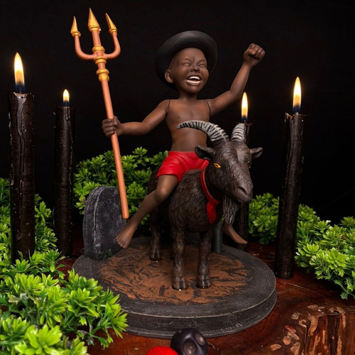 Exu Mirim No Bode (r) - Umbanda Candomble Cor Marrom-claro