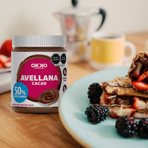 Crema De Avellana En Tarro Con Cacao 368 G Okko