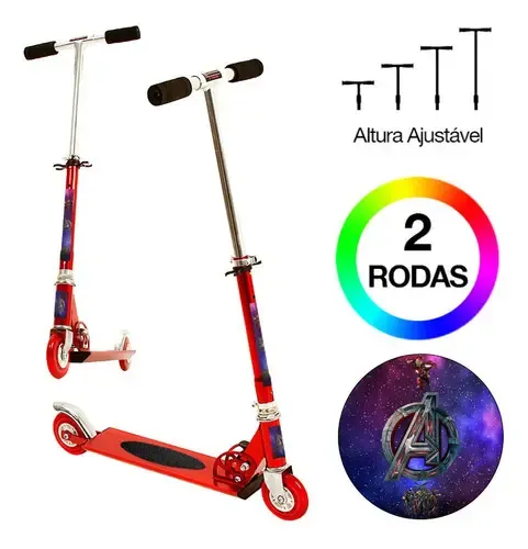 Patinete infantil Avengers de tres ruedas para niños, color azul