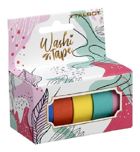 Cinta Washi Tape 1.5cm X 3metros Solid / 5 Unidades Color Mix