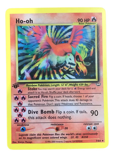 Card Pokémon Ho-oh 1st Edition Neo Revelation Proxy Premium