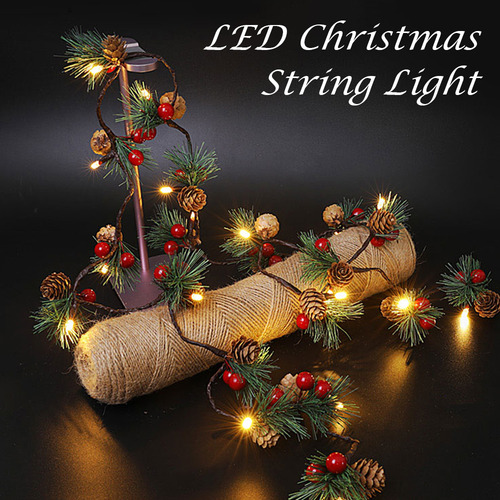Cadena De Luces Led Pine Cones Jingle Bell Con Batería De 6.