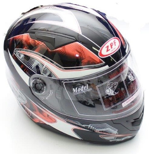 Casco Moto Integral Zpf Doble Visor C/grafica Naranja 809 Xl