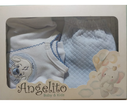 Set Bebe X3 Piezas Algodon Estampado Angelito Cod. 807