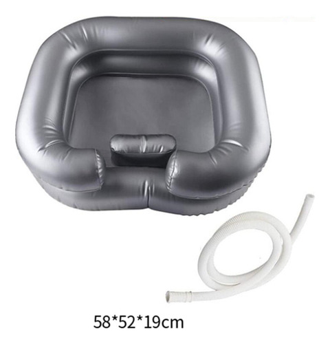 M Cuenca De Champú Inflable Ayuda De Lavado De Cabello Plata